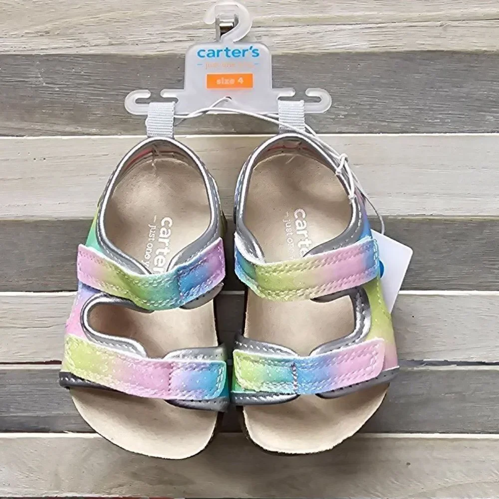 Baby Girls' Rainbow Olive First Walker Sandals | Carter's Just One You | 3